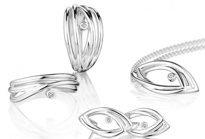 Quinn zilveren sieraden met diamant